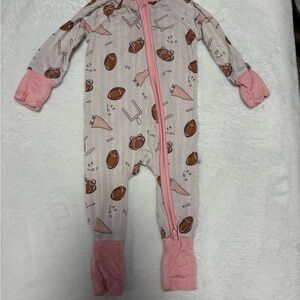 Caden Lane Football Zippy Sleeper | 0–3 Months | Bamboo | EUC